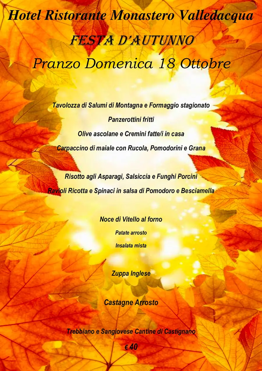 Menu Festa d'Autunno